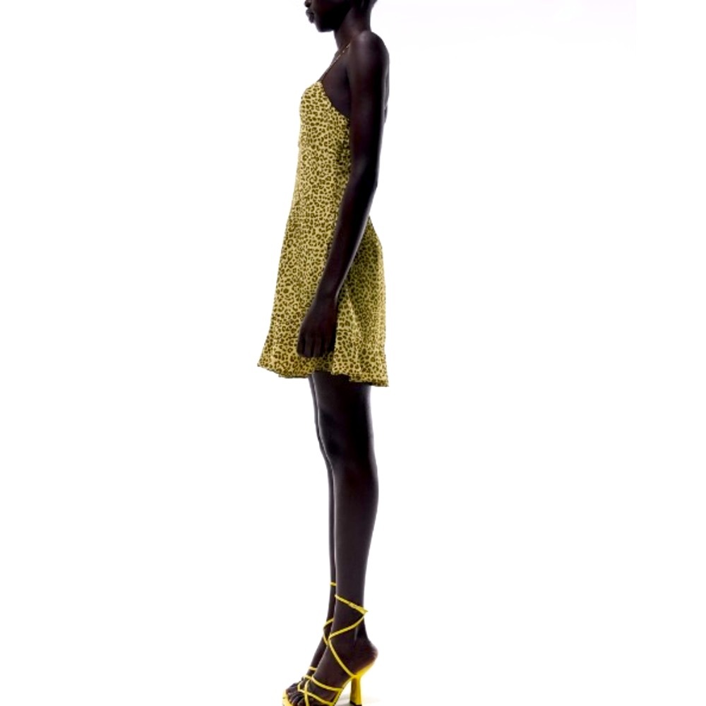 Zara animal print criss cross strap mini sundress